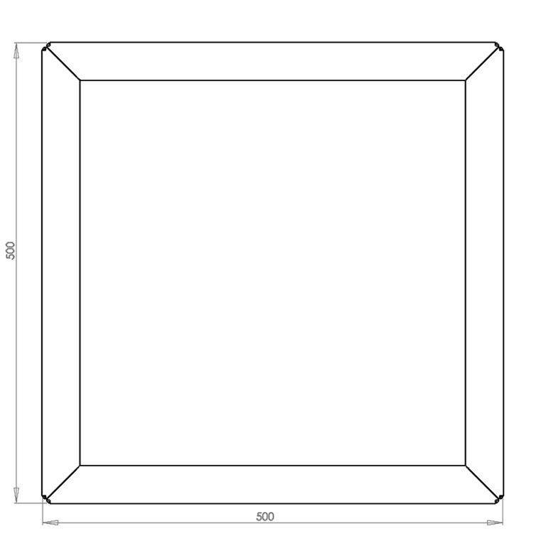 Ζαρντινιέρα από χάλυβα corten Μαϊάμι 50 x 50 cm