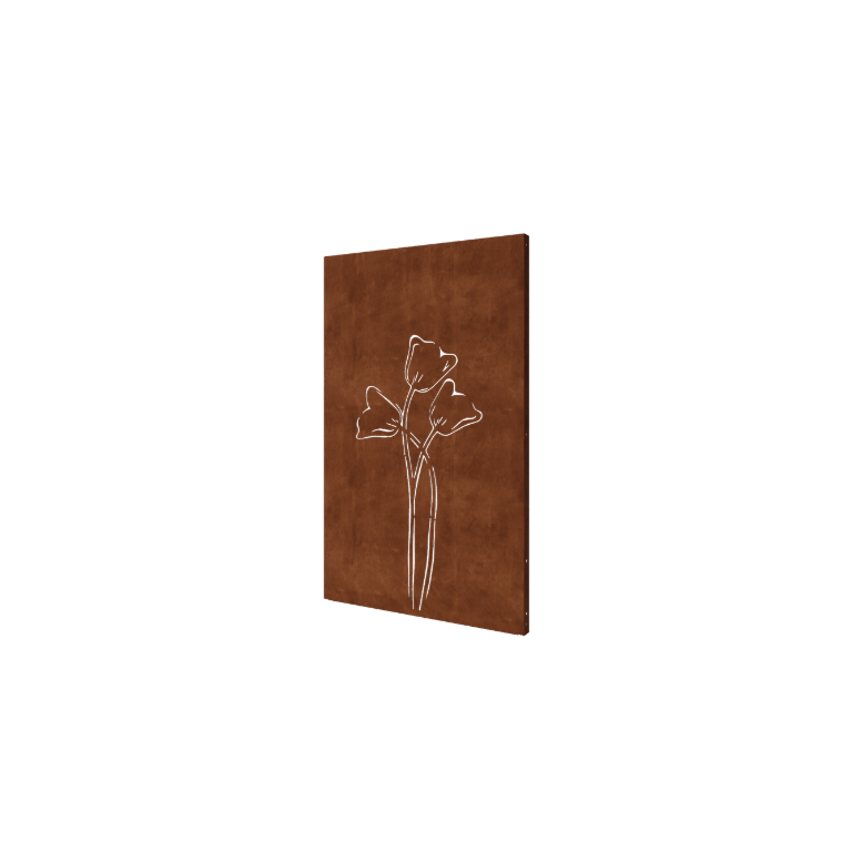 Πάνελ από ατσάλι corten τουλίπα συμμετρικό 120 x 6 x 190 cm