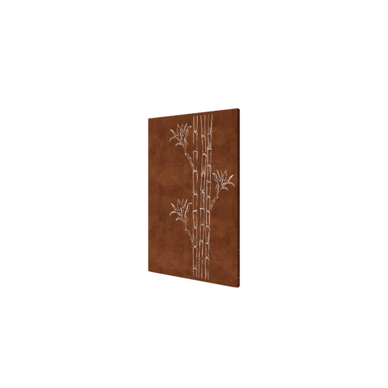 Διακοσμητικό πάνελ από χάλυβα Corten - Μπαμπού - 120 x 6 x 190 cm