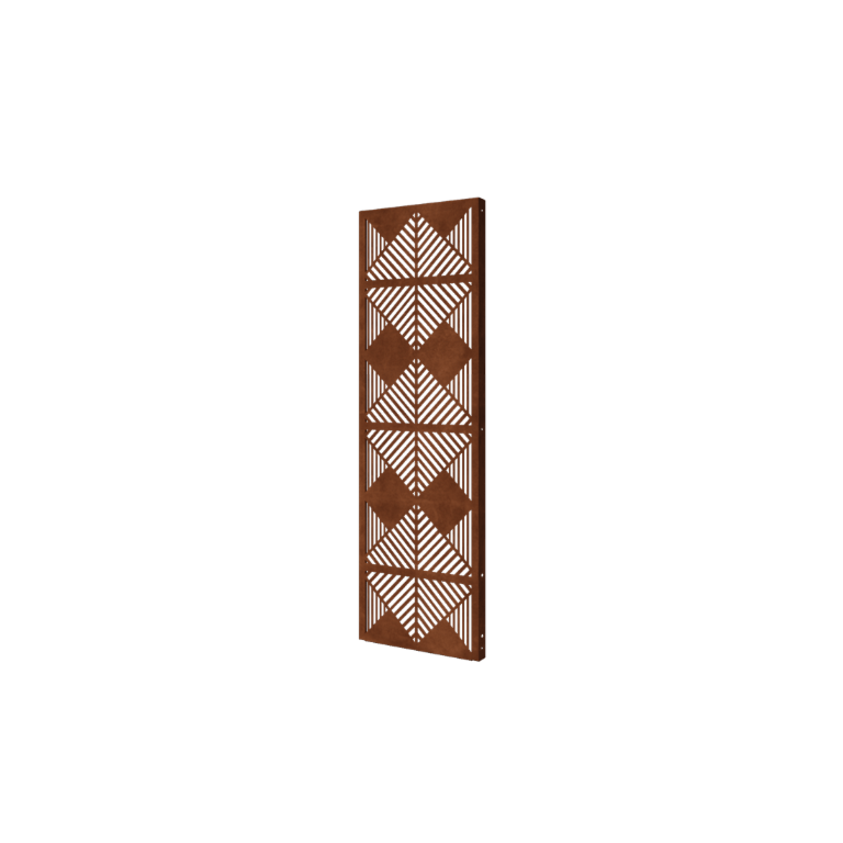 Πάνελ από ατσάλι corten γραμμές σύνθεση 3 60 x 6 x 190 cm