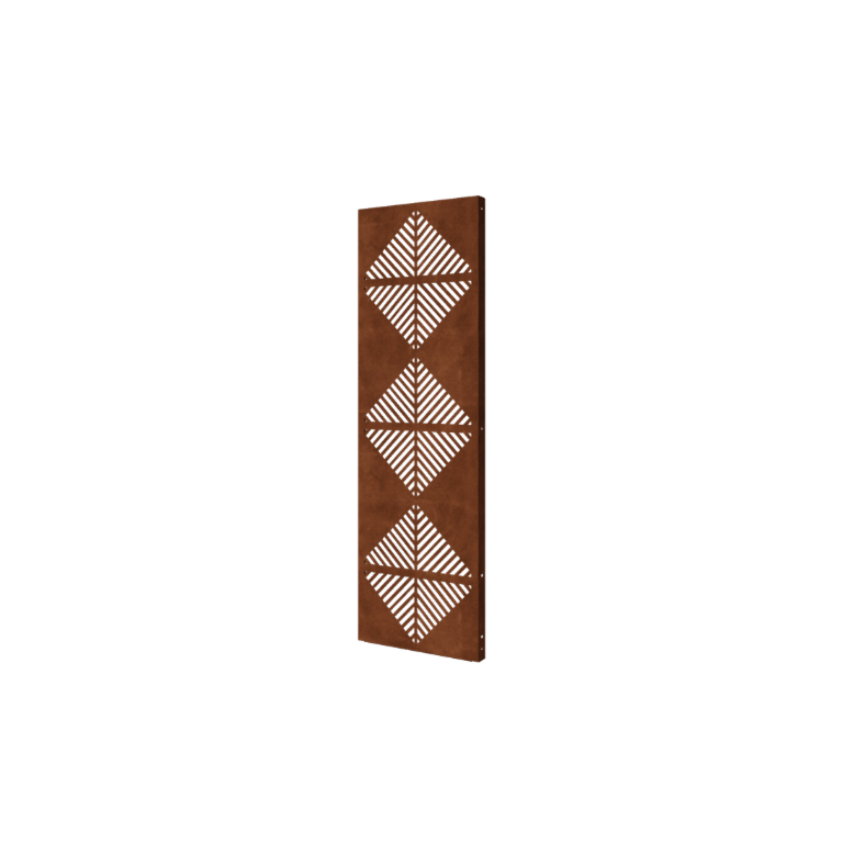 Διακοσμητικό πάνελ από χάλυβα Corten - Γραμμές 4 - 60 x 6 x 190 cm