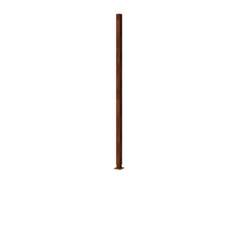 Βάση από ατσάλι Corten - Γωνία με βάση στήριξης - 190 x 6 x 6 cm