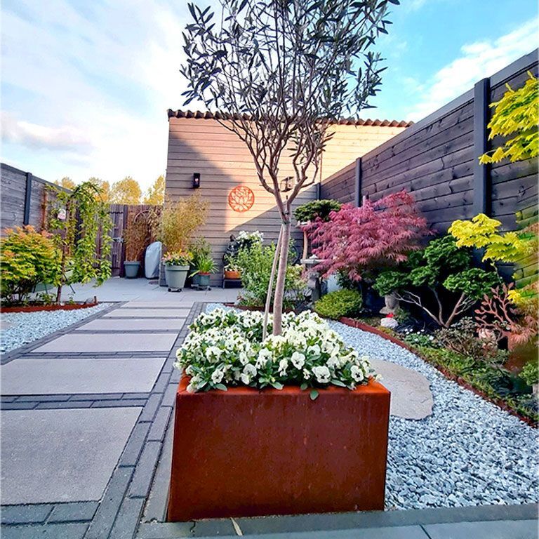 Ζαρντινιέρα από χάλυβα corten Μαϊάμι 50 x 50 cm