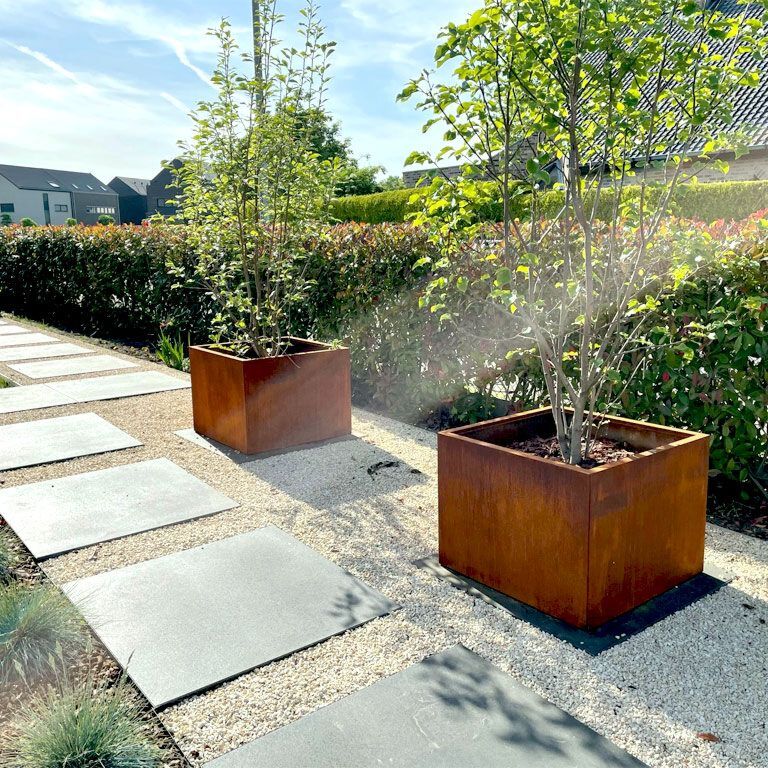 Ζαρντινιέρα από χάλυβα corten Μαϊάμι 80 x 80 cm
