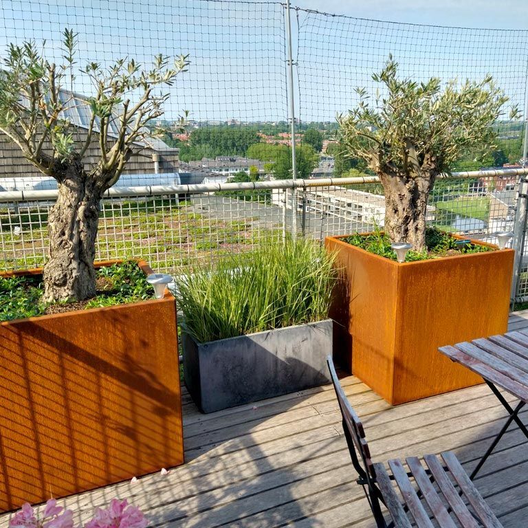 Ζαρντινιέρα από χάλυβα corten Μαϊάμι 80 x 80 cm