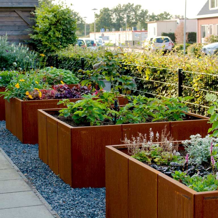 Ζαρντινιέρα από χάλυβα corten Μαϊάμι xxl 150 x 150 cm