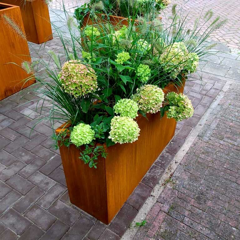 Ζαρντινιέρα από χάλυβα corten Τέξας 30 x 100 cm