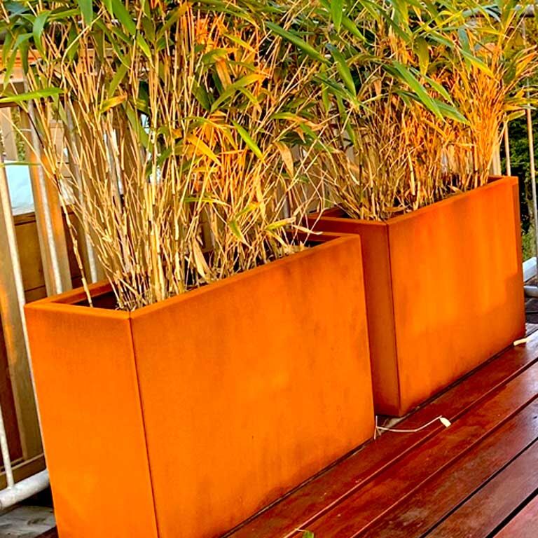 Ζαρντινιέρα από χάλυβα corten Τέξας 30 x 120 cm