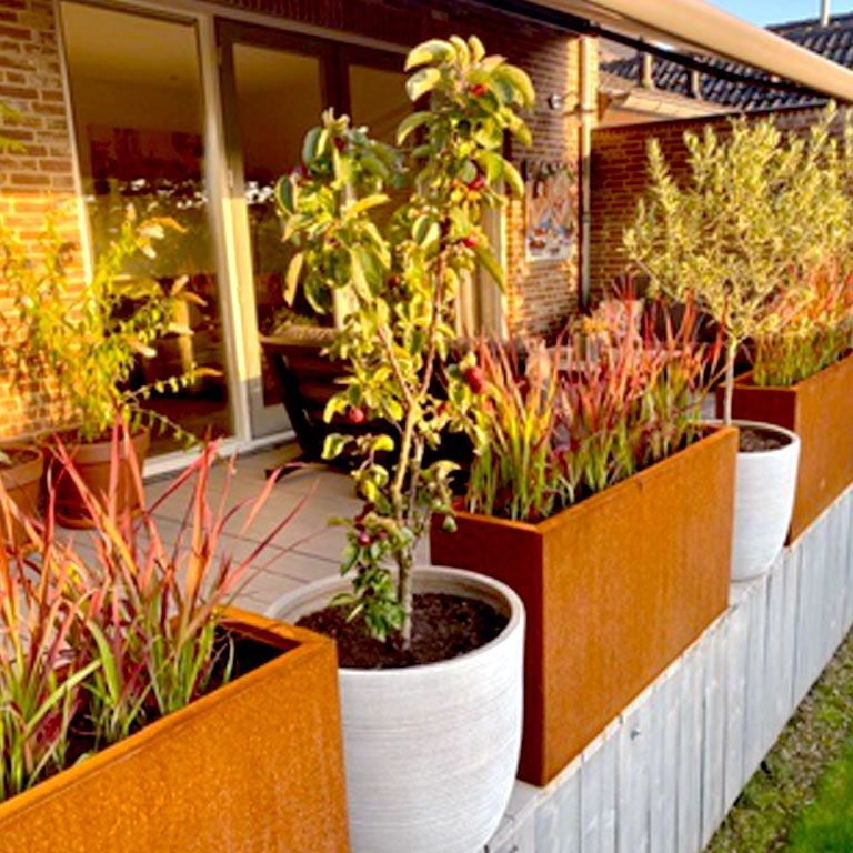 Ζαρντινιέρα από χάλυβα corten Τέξας 30 x 120 cm