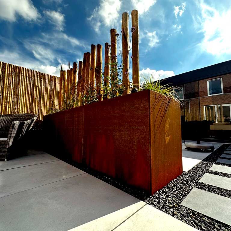 Ζαρντινιέρα από χάλυβα corten Τέξας 30 x 120 cm