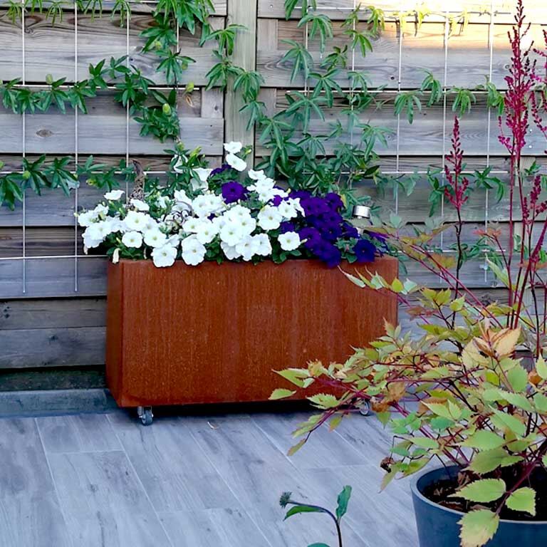 Ζαρντινιέρα από χάλυβα corten Τέξας 30 x 80 cm