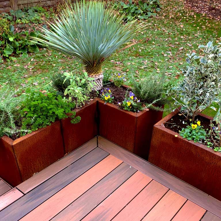 Ζαρντινιέρα από χάλυβα corten Κάνσας 40