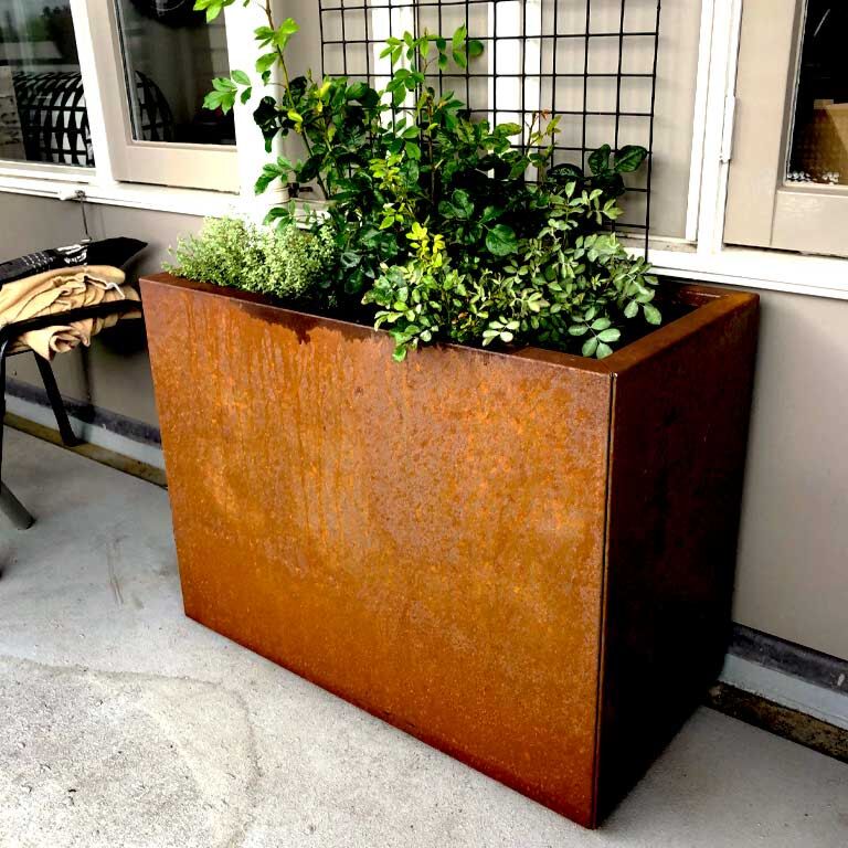 Ζαρντινιέρα από χάλυβα corten Τέξας 40 x 80 cm