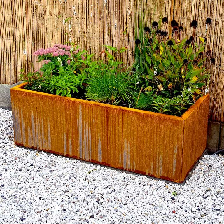 Ζαρντινιέρα από χάλυβα corten Τέξας 50 x 120 cm