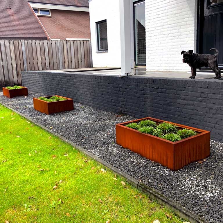 Ζαρντινιέρα από χάλυβα corten Τέξας 60 x 100 cm