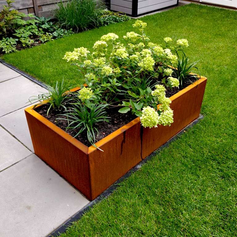 Ζαρντινιέρα από χάλυβα corten Τέξας 60 x 120 cm