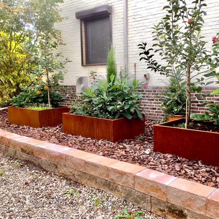 Ζαρντινιέρα από χάλυβα corten Τέξας 80 x 100 cm