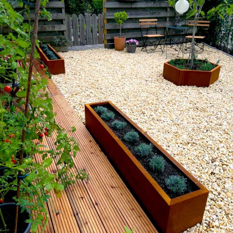 Ζαρντινιέρα από χάλυβα corten Texas xxl 160 x 30 cm