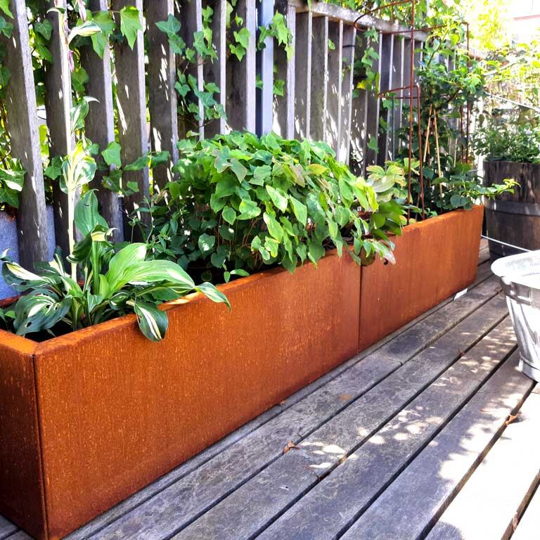 Ζαρντινιέρα από χάλυβα corten Texas xxl 200 x 30 cm