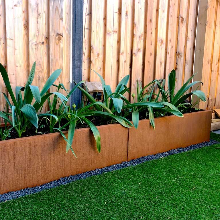 Ζαρντινιέρα από χάλυβα corten Texas xxl 240 x 50 cm