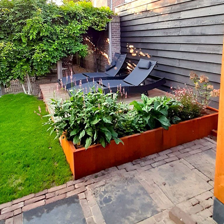 Ζαρντινιέρα από χάλυβα corten Texas xxl 240 x 80 cm