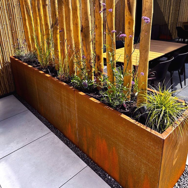 Ζαρντινιέρα από χάλυβα corten Texas xxl 300 x 60 cm