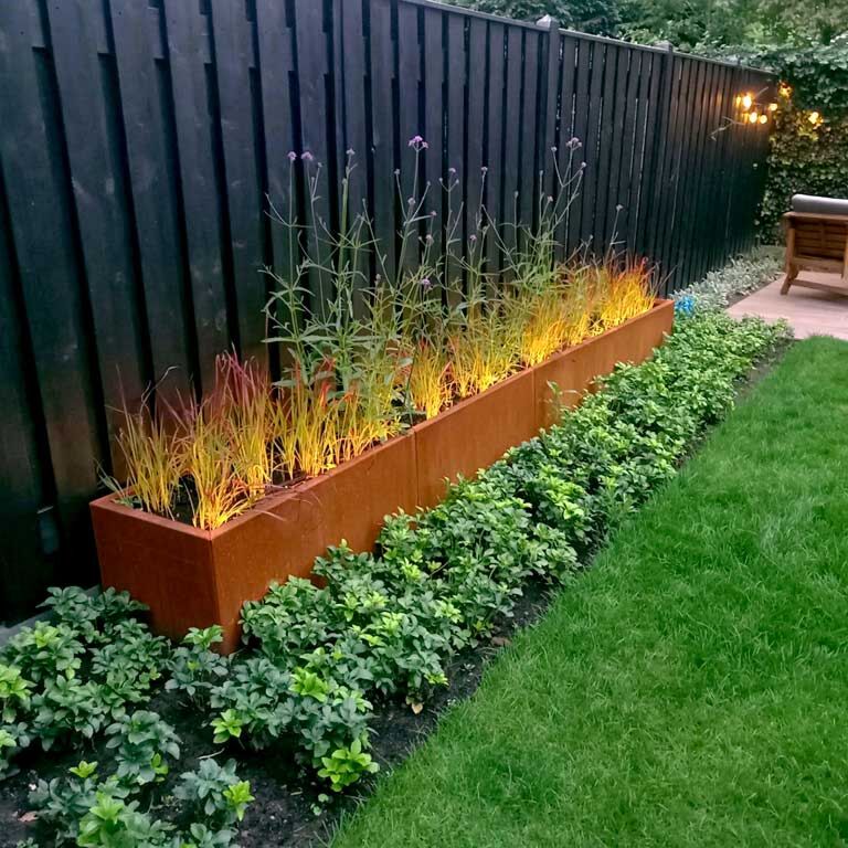 Ζαρντινιέρα από χάλυβα corten Texas xxl 400 x 50 cm