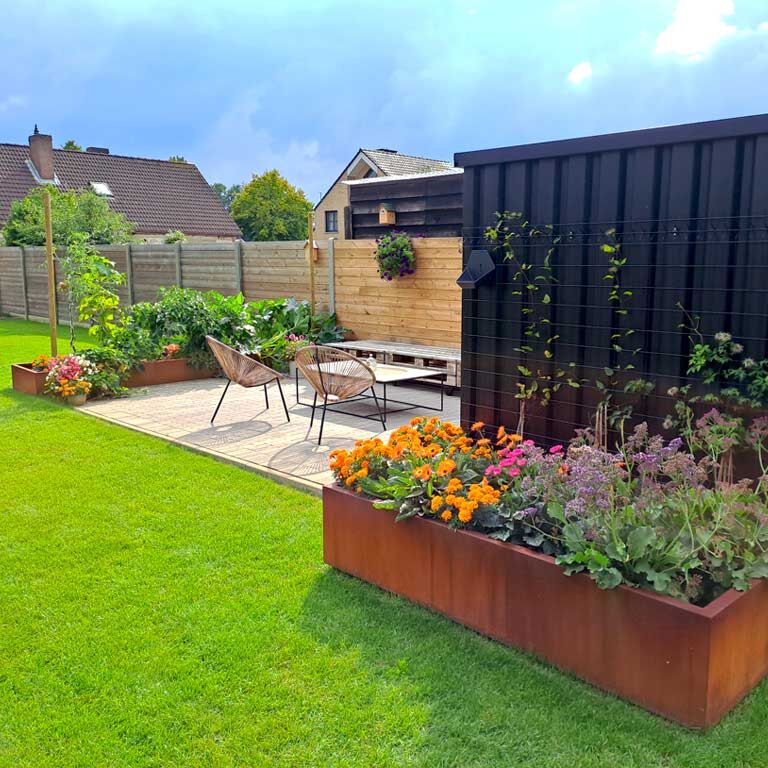 Ζαρντινιέρα από χάλυβα corten Texas xxl 400 x 80 cm