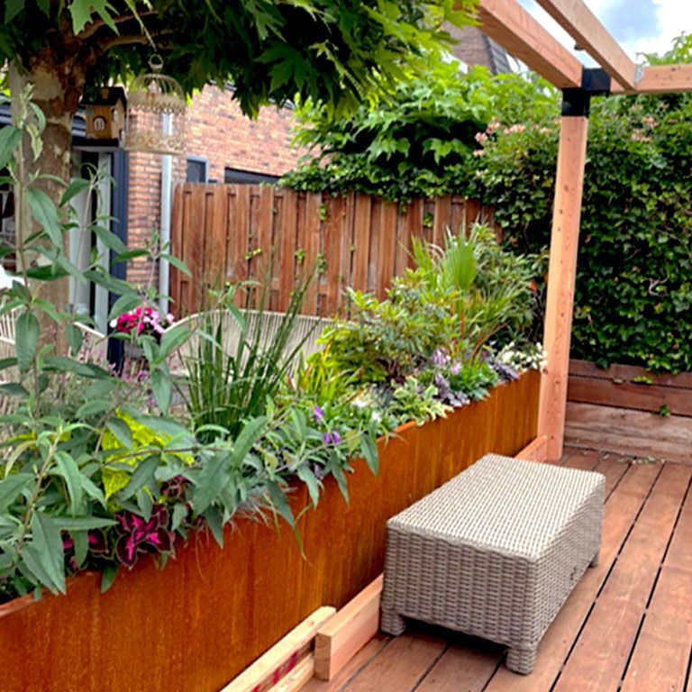 Ζαρντινιέρα από χάλυβα corten Texas xxl 480 x 50 cm