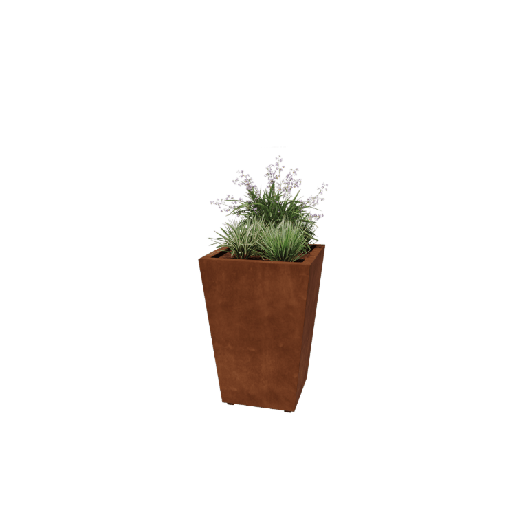 Ζαρντινιέρα από χάλυβα Corten - Κώνος - 60 x 60 x 81,5 cm - Συγκολλημένο - Με πλάκα βάσης