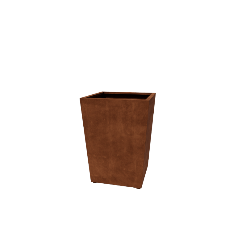 Ζαρντινιέρα από χάλυβα Corten - Κώνος - 80 x 80 x 101,5 cm - Συγκολλημένο - Με πλάκα βάσης