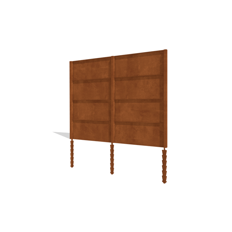 Φράχτης κηπου από χάλυβα corten H4 oλόκληρο σετ 258 cm