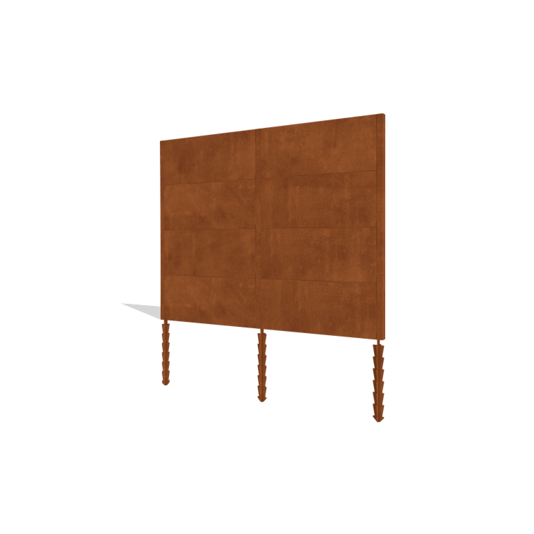 Φράχτης κηπου από χάλυβα corten H4 oλόκληρο σετ 258 cm