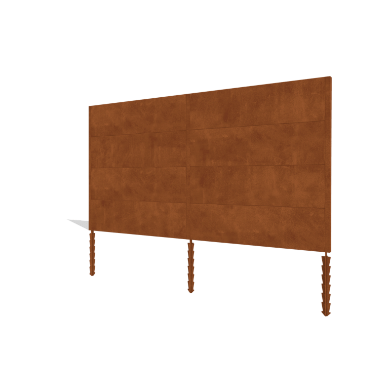 Φράχτης κηπου από χάλυβα corten H4 oλόκληρο σετ 378 cm