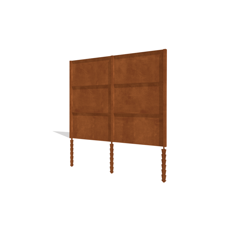 Φράχτης κηπου από χάλυβα corten H3 oλόκληρο σετ 258 cm