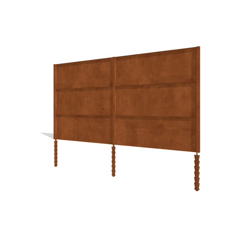 Φράχτης κηπου από χάλυβα corten H3 oλόκληρο σετ 378 cm