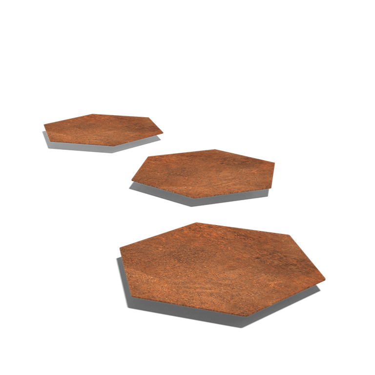 Πλάκα από ατσάλι corten Εξάγωνο 50