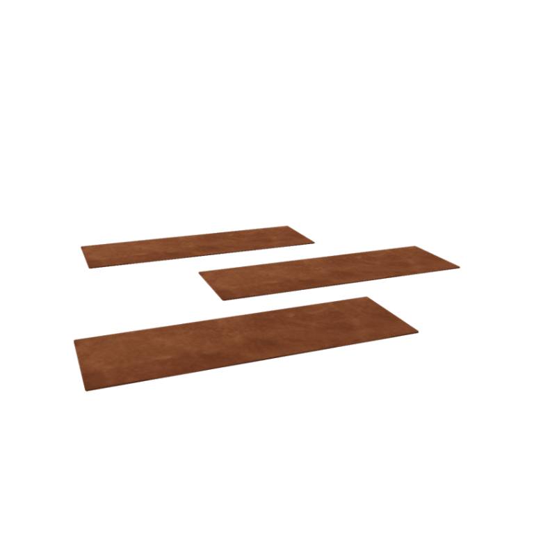 Πλακάκι βημάτων από χάλυβα Corten - Ορθογώνιο - 75 x 25 cm