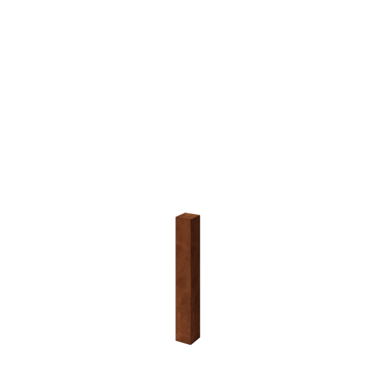 Στύλος διαχωρισμού κήπου από χάλυβα Corten - 12 x 12 x 80 cm