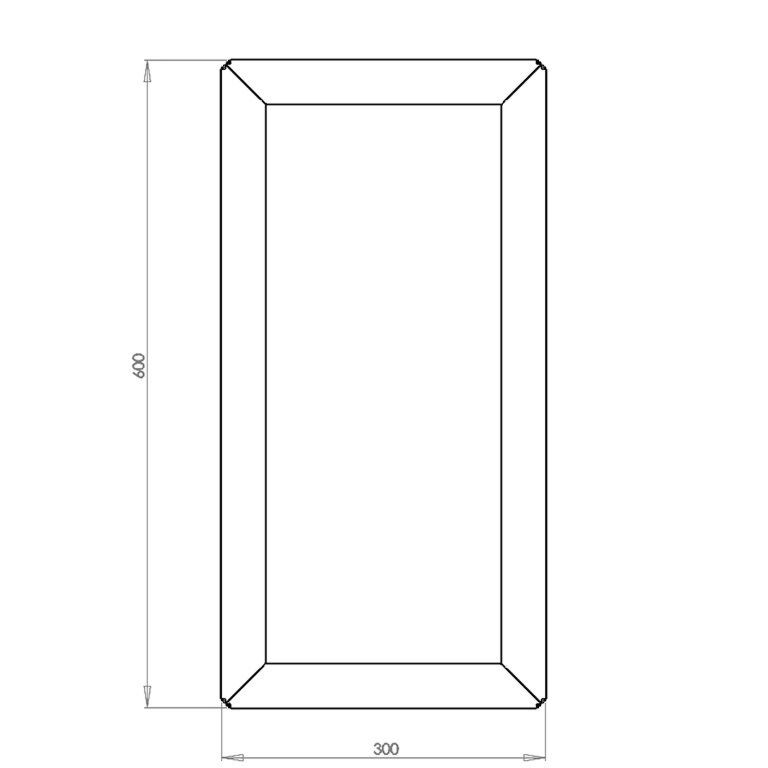 Ζαρντινιέρα από χάλυβα corten Τέξας 30 x 60 cm