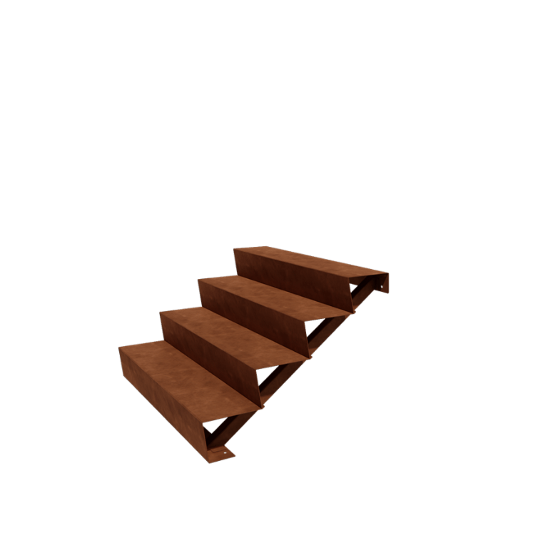 Σκάλα κήπου από χάλυβα Corten - 4-σκαλοπάτι - 48 x 120 x 68 cm
