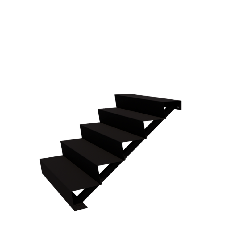 Σκάλα κήπου από χάλυβα - 5-σκαλοπάτι - 48 x 100 x 85 cm - RAL9005 ματ (μαύρο)
