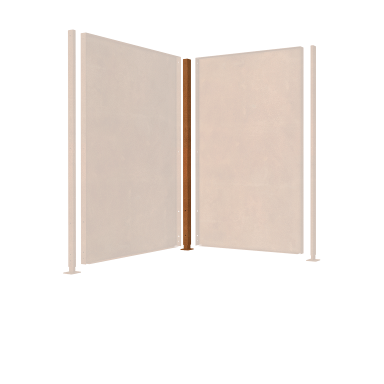Βάση από ατσάλι corten επίπεδη βάση γωνία με 190 x 6 x 6 cm