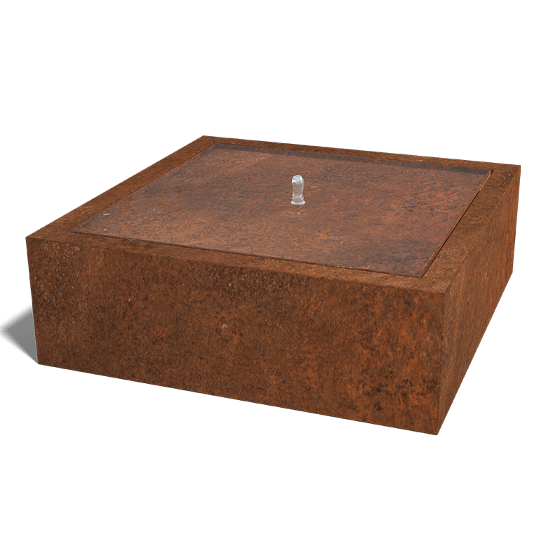 Συντριβάνι από ατσάλι corten 120 x 120 x 40 cm
