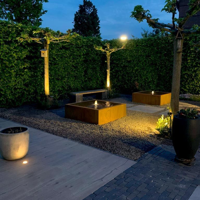 Συντριβάνι από ατσάλι corten 120 x 120 x 40 cm