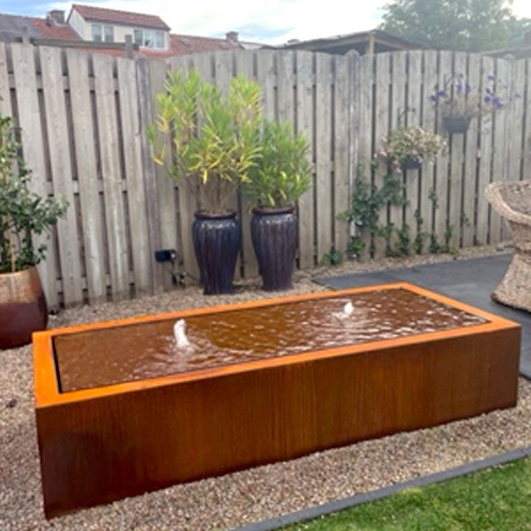 Συντριβάνι από ατσάλι corten 200 x 80 x 40 cm