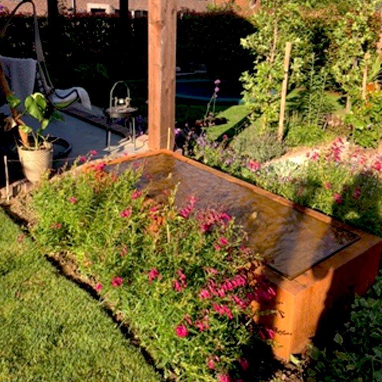 Συντριβάνι από ατσάλι corten 200 x 80 x 40 cm