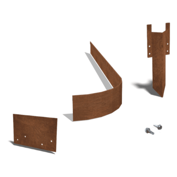 Χωρίσματα γκαζόν από ατσάλι corten επίπεδο FLEX 13 cm πλήρες σετ ανά 15 μέτρα