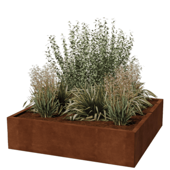 Ζαρντινιέρα από χάλυβα corten Μαϊάμι 120 x 120 cm