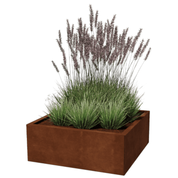 Ζαρντινιέρα από χάλυβα corten Μαϊάμι 80 x 80 cm